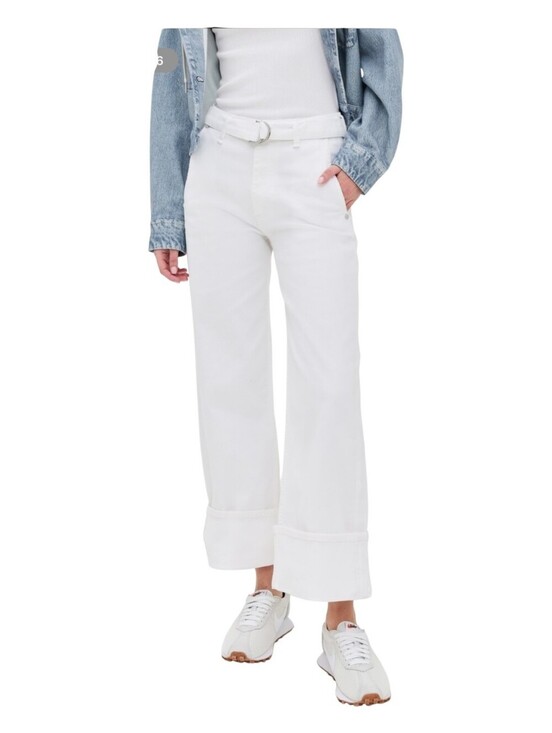 rag & bone Denim - NWT Rag & Bone The Andi Belted High Rise Ankle Wide Leg Jeans Optic White Sz 30